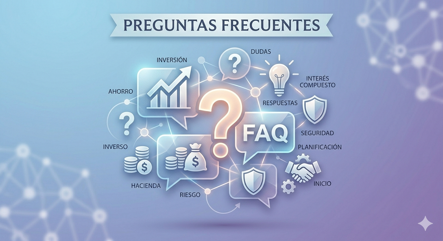 Imagen conceptual de Preguntas frecuentes sobre inversión y finanzas seguras